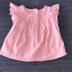 Janie and Jack Pink Lace Sleeve Blouse